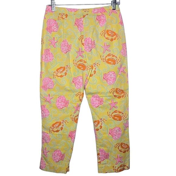 Lilly Pulitzer Vintage Two Pair Pants Size 2 Tropical Print Seashell Monkey - Picture 6 of 12